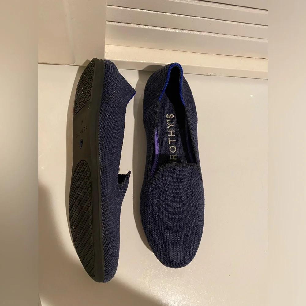 Rothy's Women’s Navy Knit Slip-On Flats Size 6 Round Toe Washable